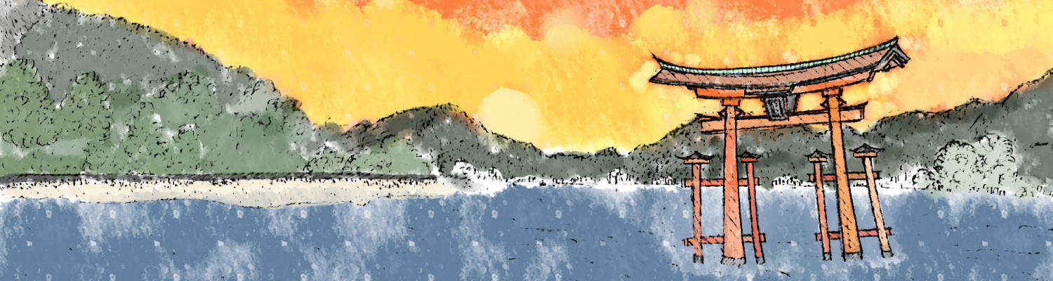 広島のカキと宮島の大鳥居