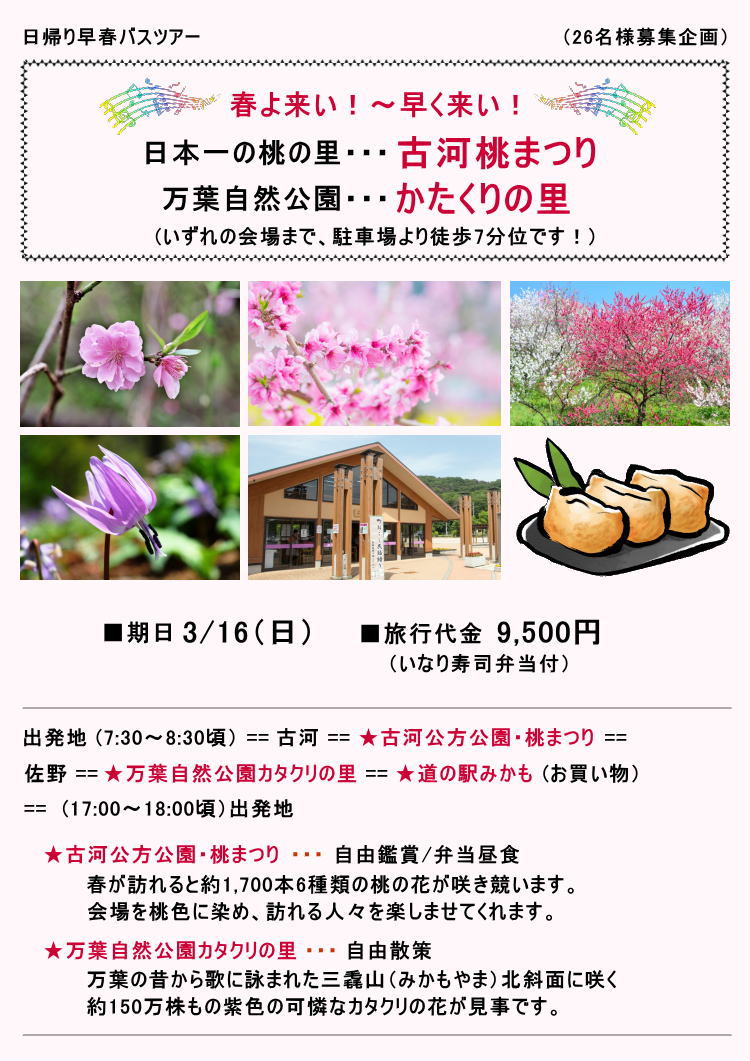 チラシ・古河桃まつりとカタクリの里